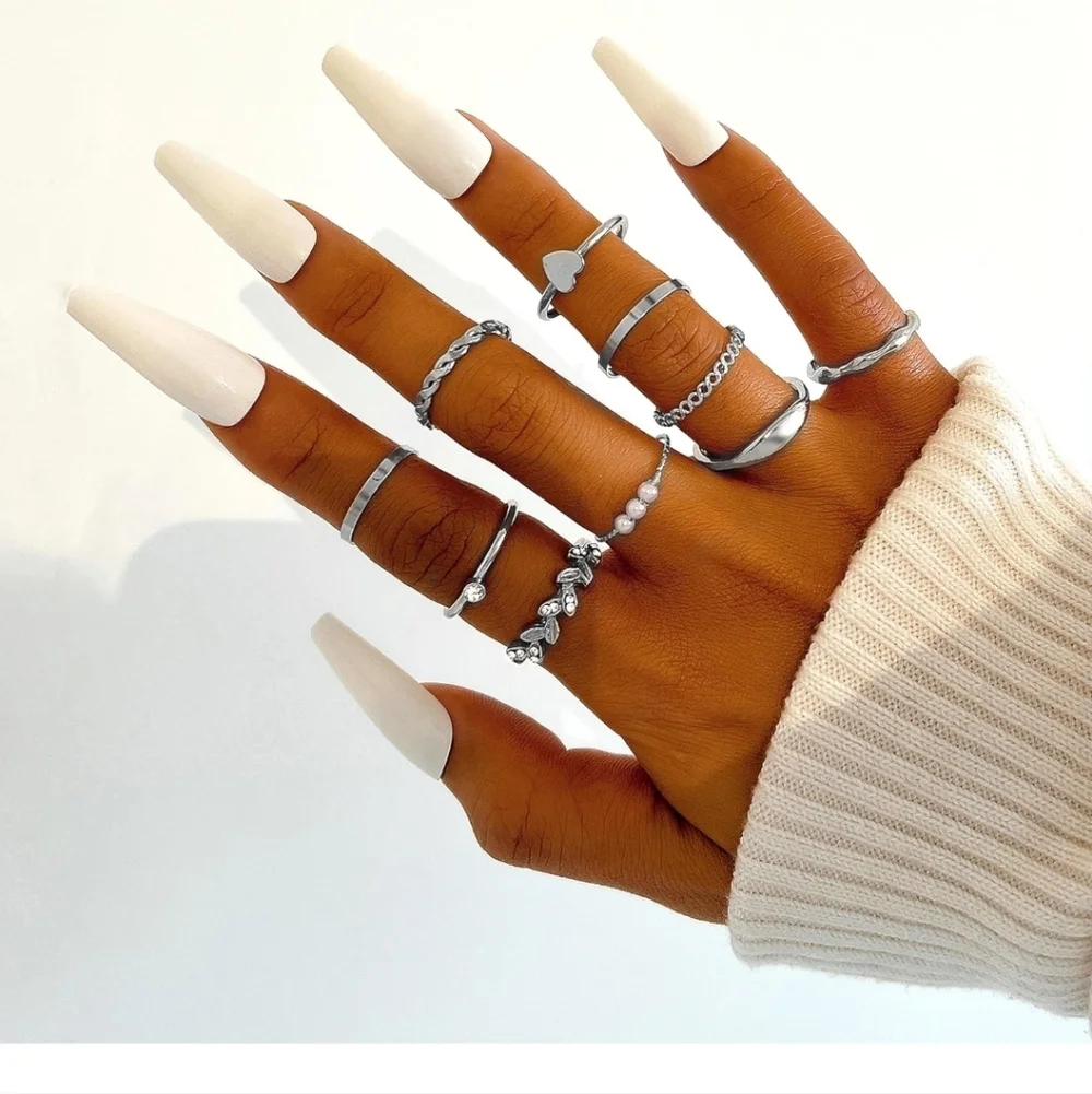 Sterling Silver Tone 24-Piece Women’s Stackable Ring Set